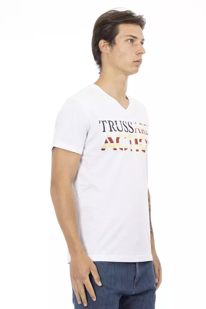 Trussardi Action White Cotton Men T-Shirt Trussardi Action