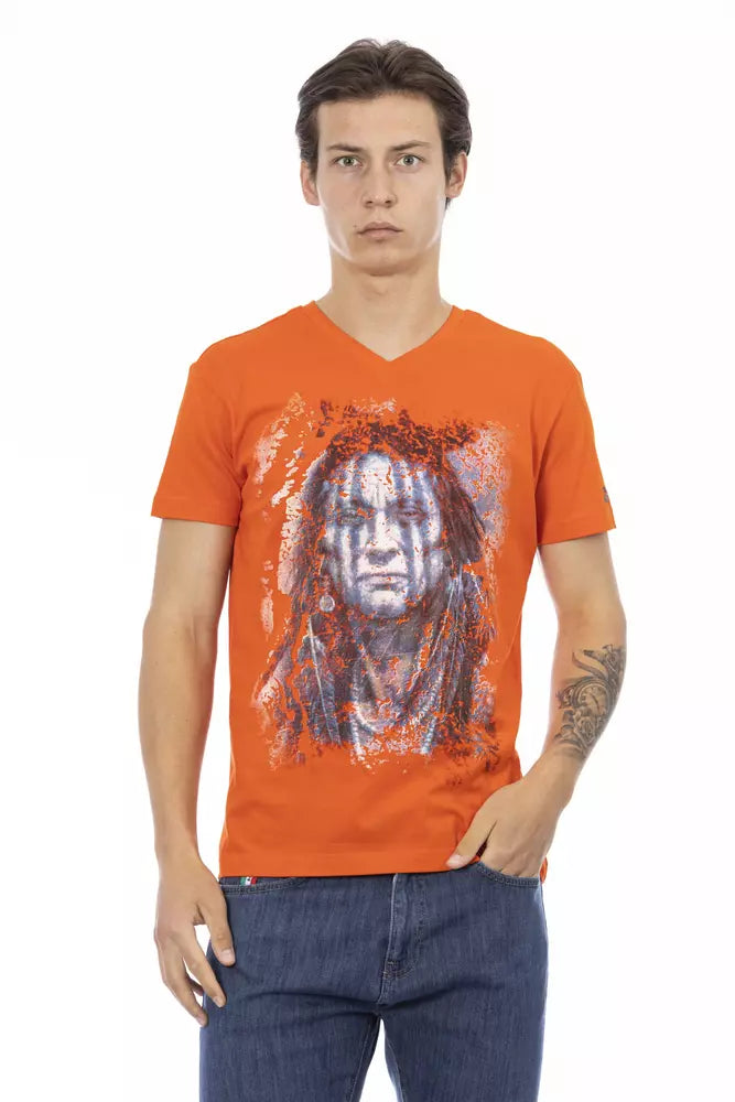 Trussardi Action Orange Cotton Men T-Shirt Trussardi Action