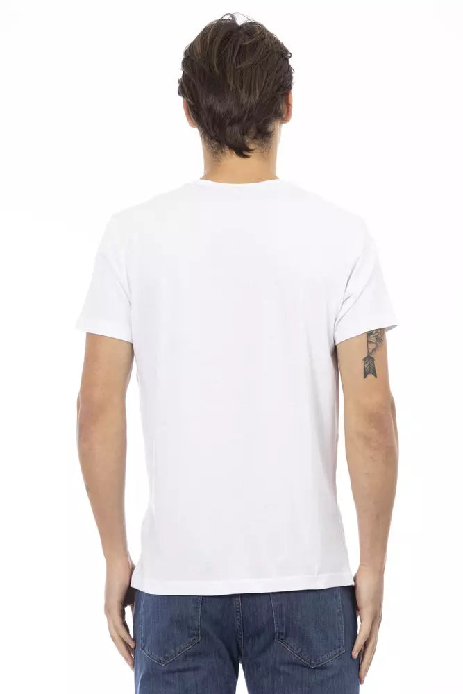 Trussardi Action White Cotton Men T-Shirt Trussardi Action