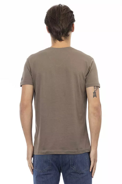 Trussardi Action Brown Cotton Men T-Shirt Trussardi Action