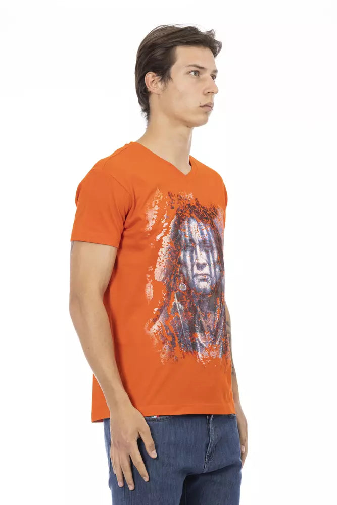 Trussardi Action Orange Cotton Men T-Shirt Trussardi Action