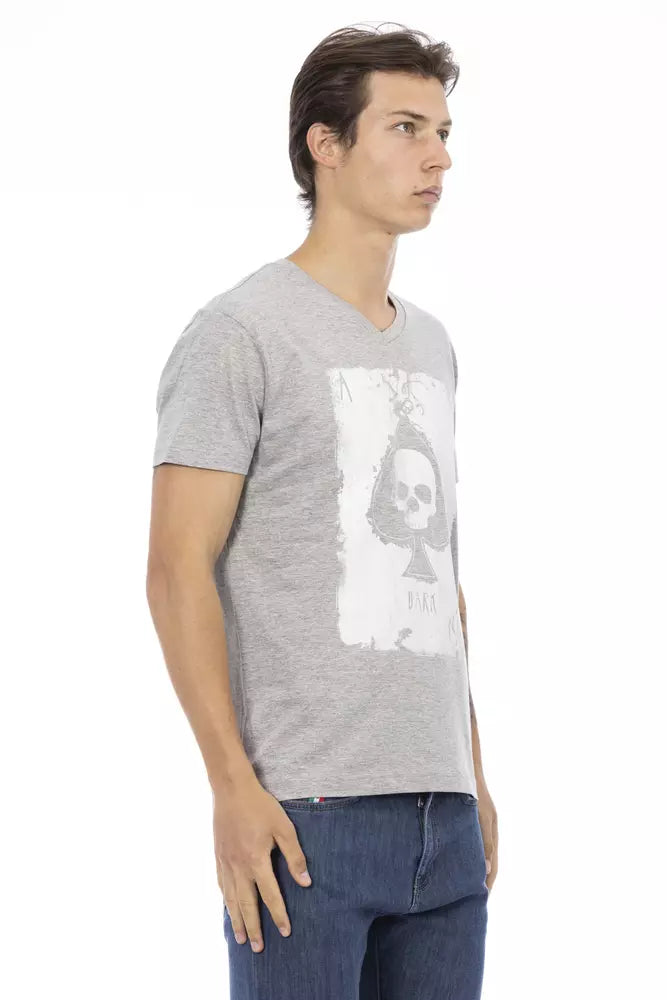 Trussardi Action Gray Cotton Men T-Shirt Trussardi Action