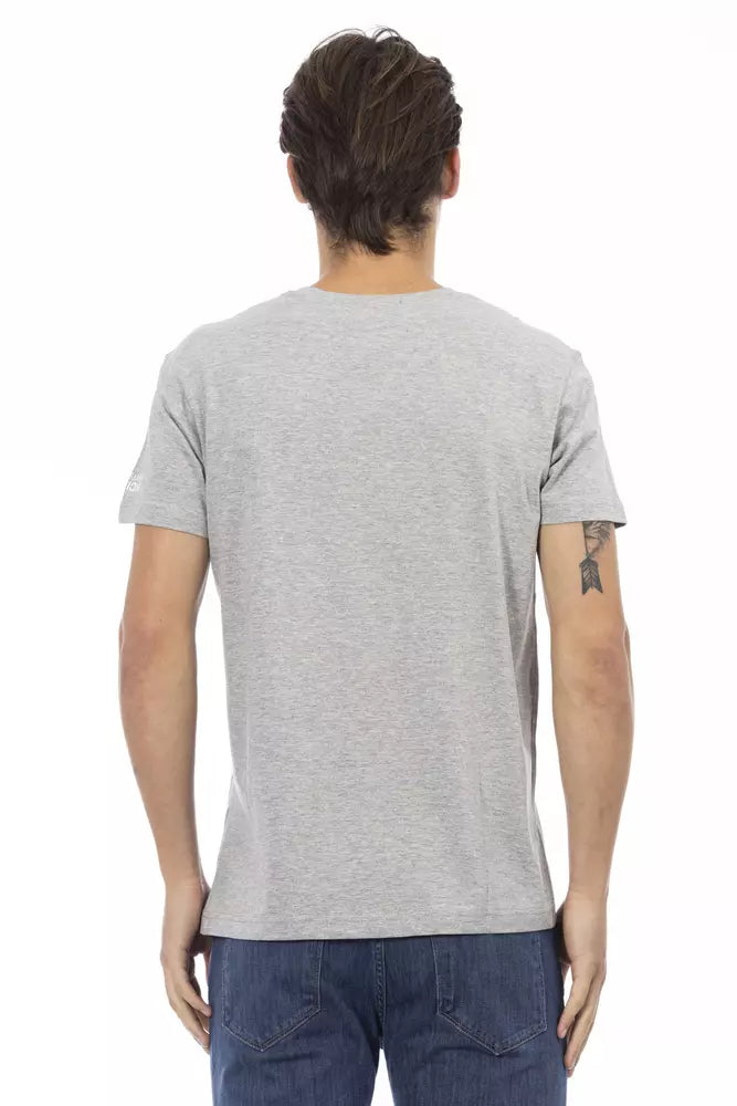 Trussardi Action Gray Cotton Men T-Shirt Trussardi Action