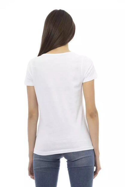 Trussardi Action Chic White Printed Tee: Summer Wardrobe Essential Trussardi Action