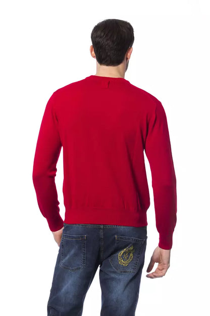 Billionaire Italian Couture Red Merino Wool Men Sweater Billionaire Italian Couture