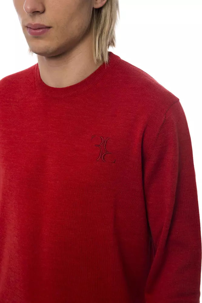 Billionaire Italian Couture Red Merino Wool Men Sweater Billionaire Italian Couture