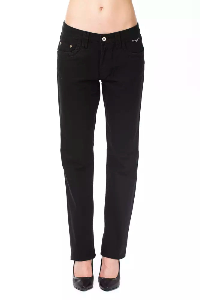 Ungaro Fever Black Cotton Women Pants Ungaro Fever