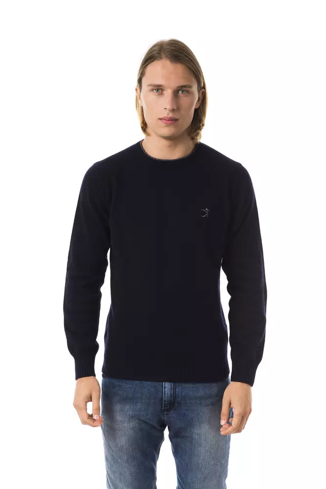 Uominitaliani Blue Wool Men Sweater Uominitaliani