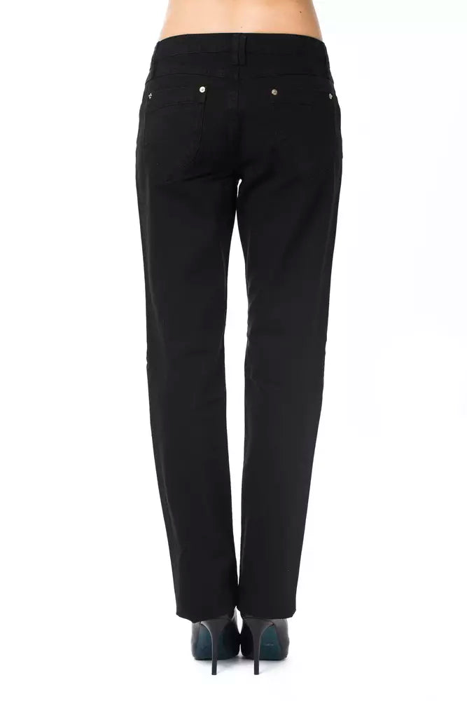 Ungaro Fever Black Cotton Women Pants Ungaro Fever