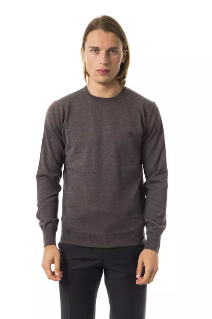 Uominitaliani Gray Merino Men Sweater Uominitaliani