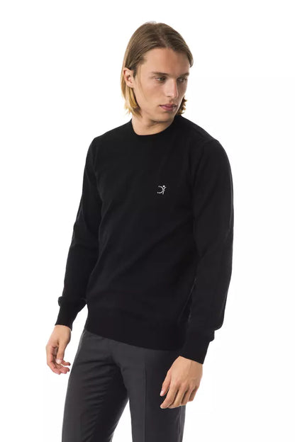 Uominitaliani Black Merino Men Sweater Uominitaliani