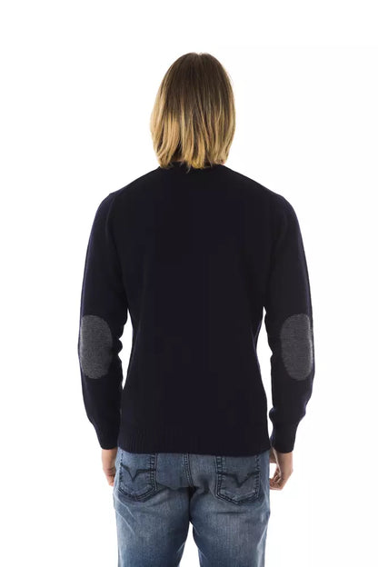 Uominitaliani Blue Wool Men Sweater Uominitaliani