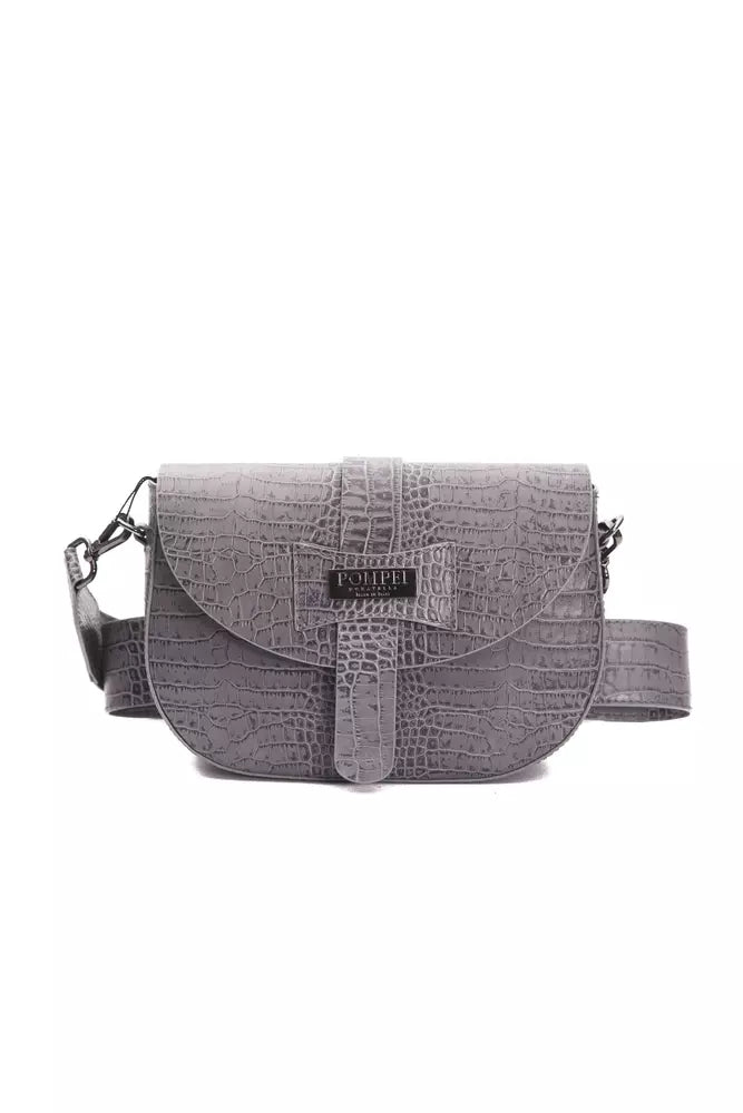 Pompei Donatella Gray Leather Women Crossbody Pompei Donatella