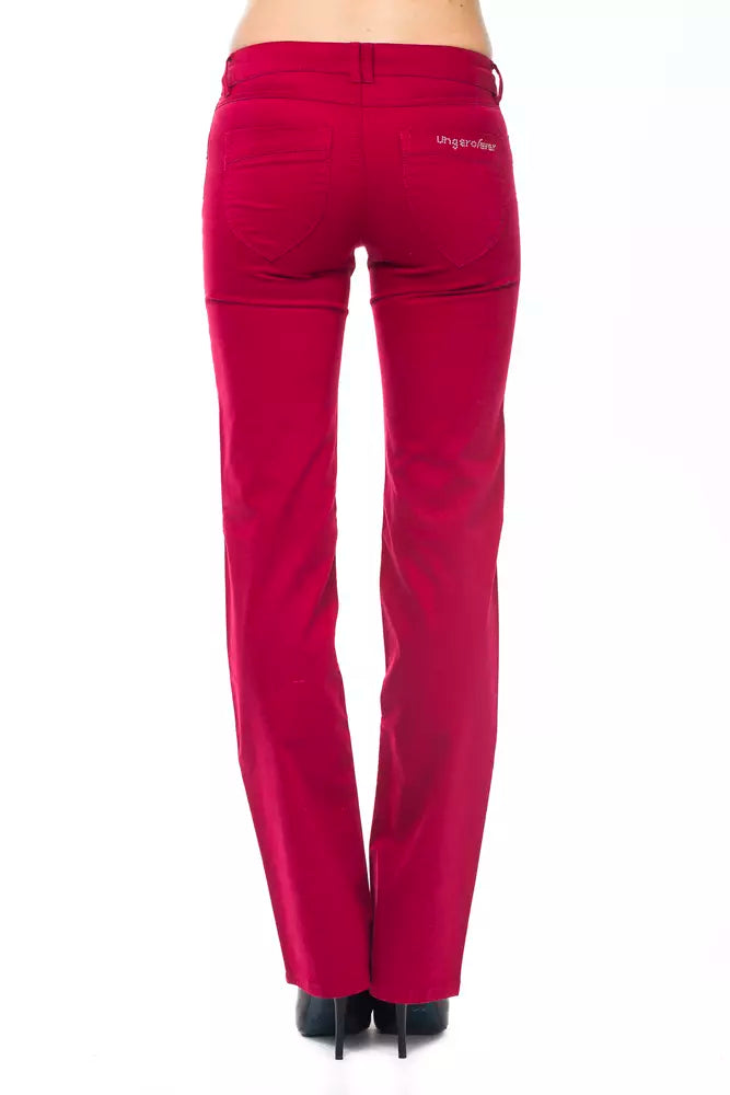 Ungaro Fever Red Cotton Women Pants Ungaro Fever