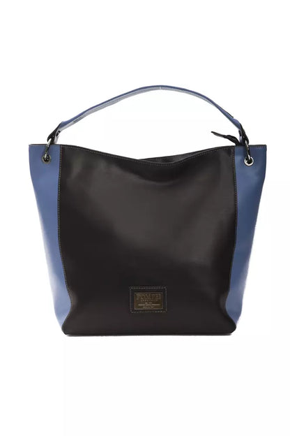 Pompei Donatella Black Leather Women Shoulder Bag Pompei Donatella