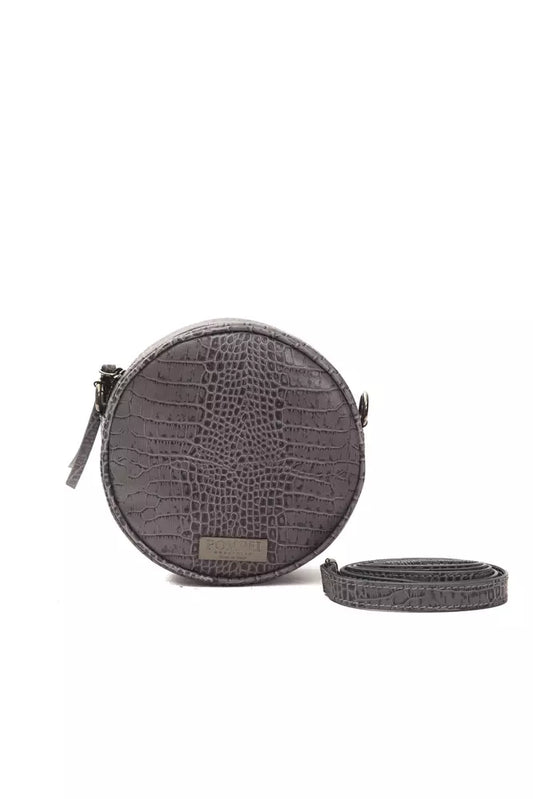 Pompei Donatella Gray Leather Women Crossbody Bag Pompei Donatella