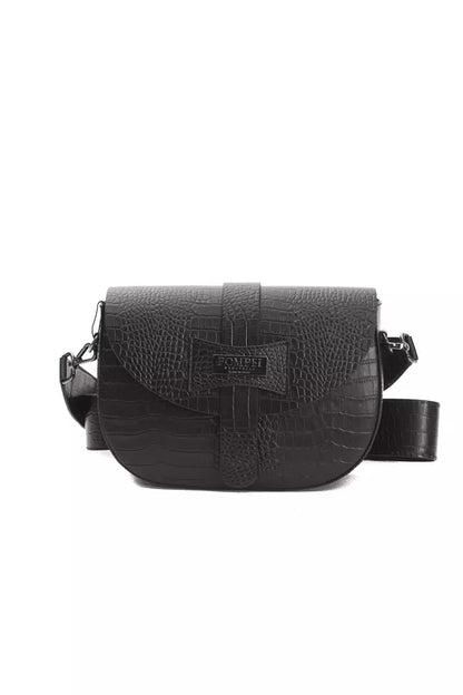 Pompei Donatella Black Leather Women Crossbody Bag Pompei Donatella