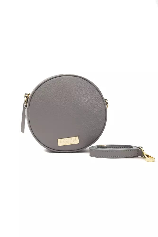 Pompei Donatella Gray Leather Women Crossbody Bag Pompei Donatella