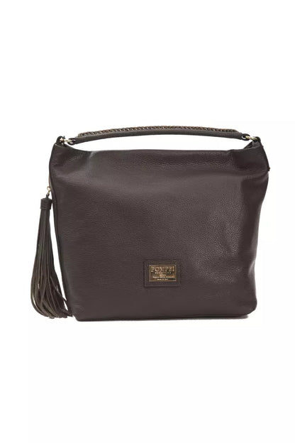 Pompei Donatella Brown Leather Women Shoulder Bag Pompei Donatella