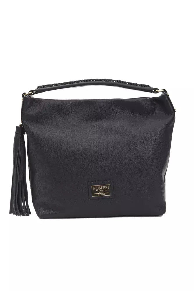 Pompei Donatella Gray Leather Women Shoulder Bag Pompei Donatella