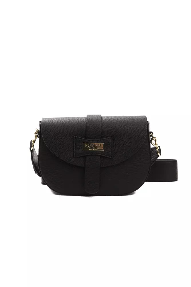 Pompei Donatella Black Leather Women Crossbody Bag Pompei Donatella