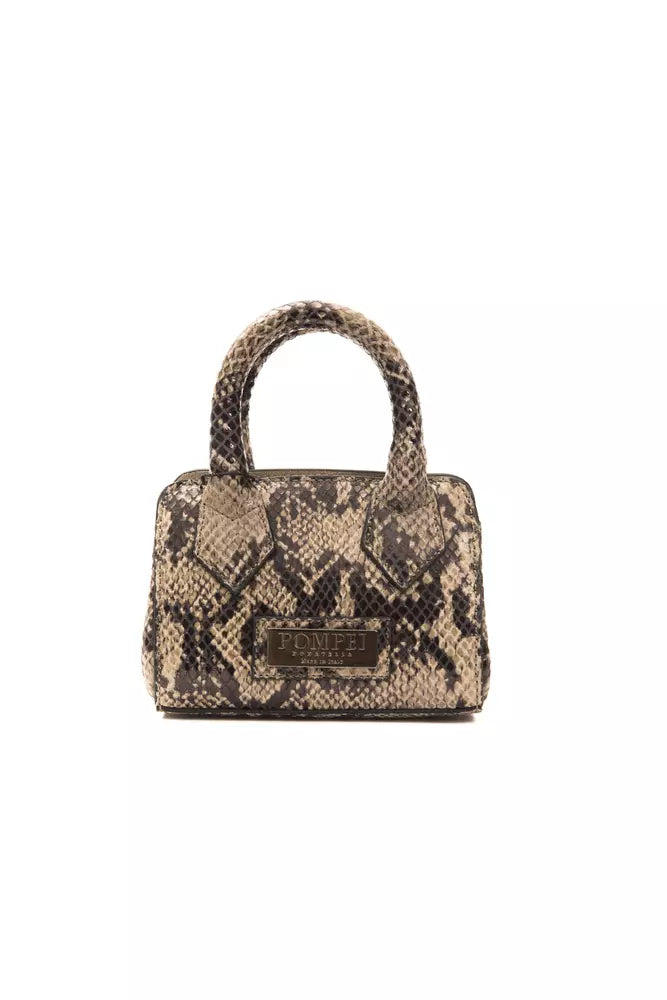 Pompei Donatella Brown Leather Women Handbag Pompei Donatella