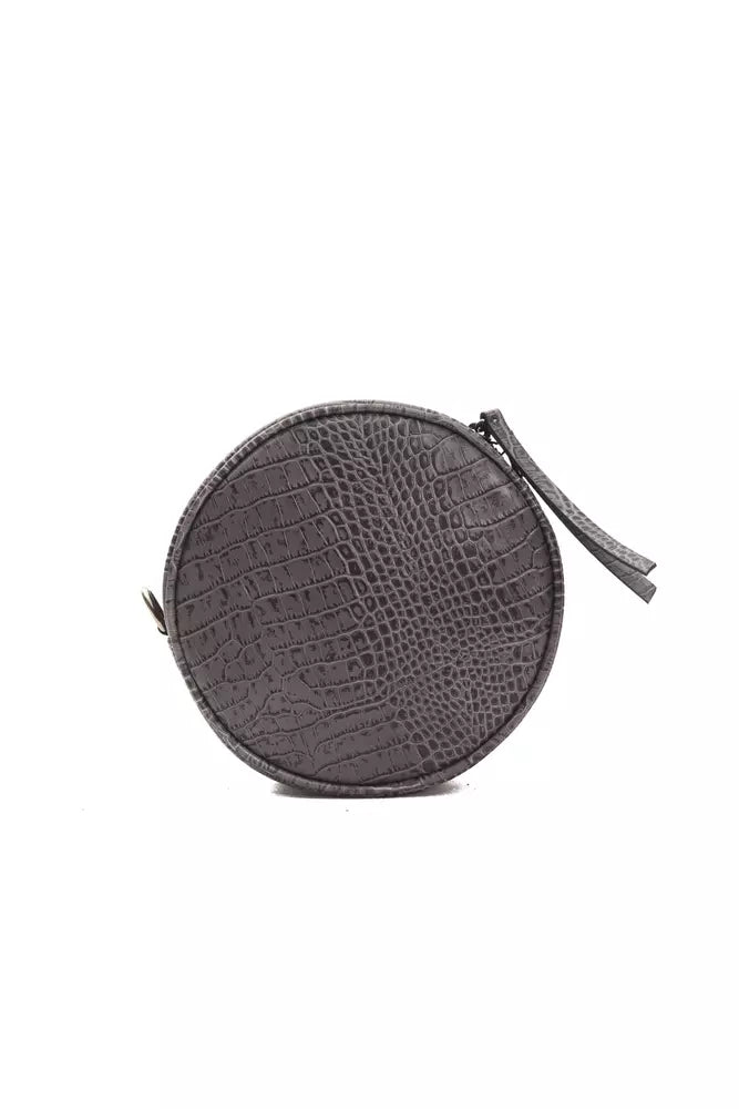 Pompei Donatella Gray Leather Women Crossbody Bag Pompei Donatella