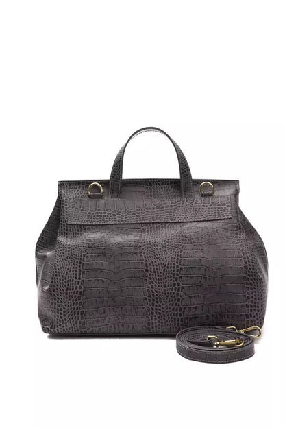 Pompei Donatella Gray Leather Women Handbag Pompei Donatella