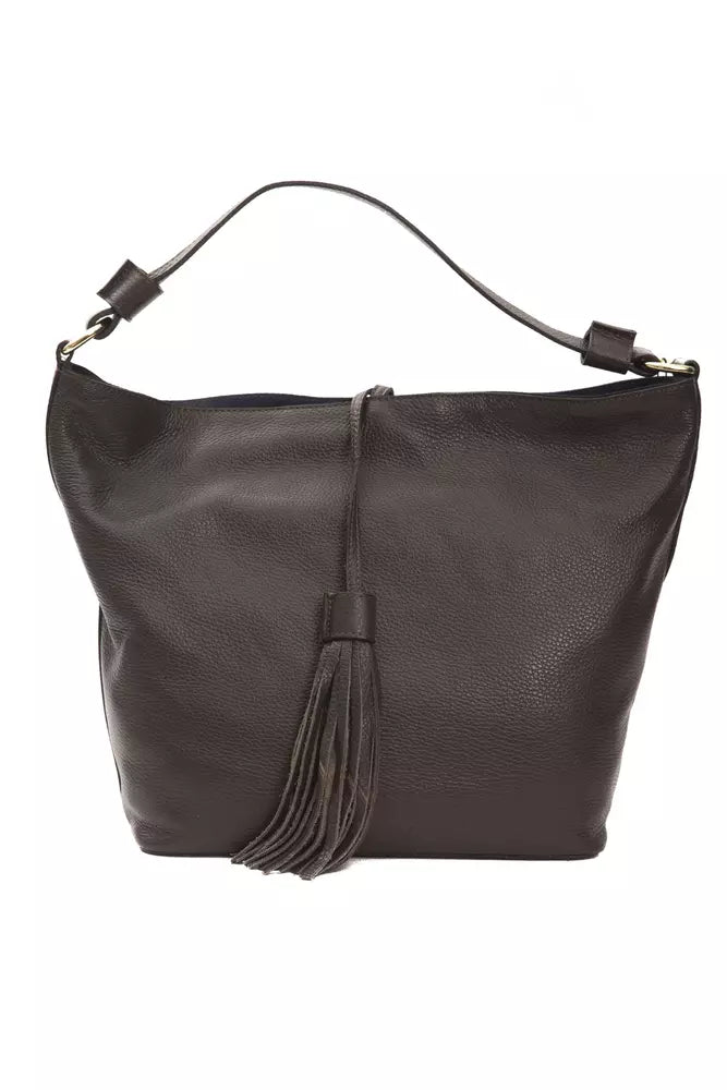 Pompei Donatella Brown Leather Women Shoulder Bag Pompei Donatella