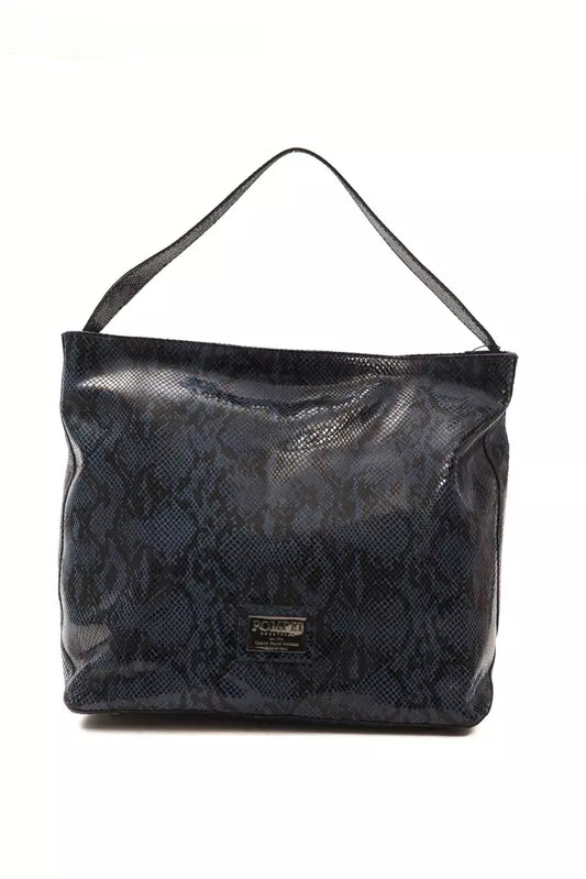 Pompei Donatella Blue Leather Women Shoulder Bag Pompei Donatella