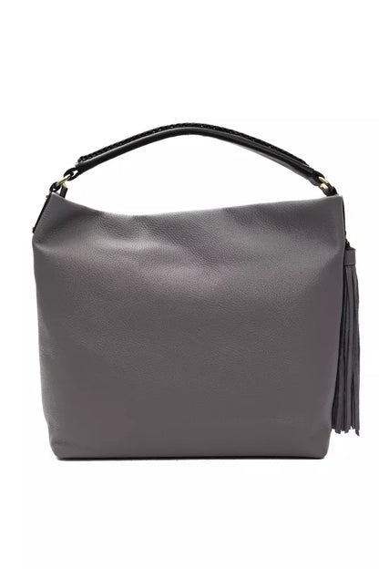 Pompei Donatella Gray Leather Women Shoulder Bag Pompei Donatella