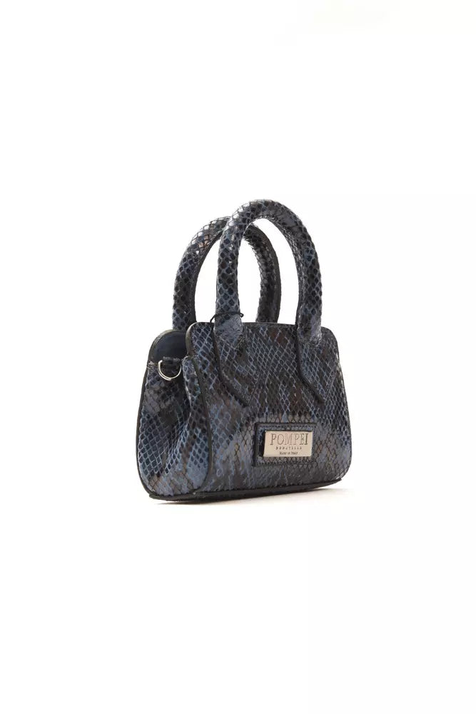 Pompei Donatella Blue Leather Women Handbag Pompei Donatella