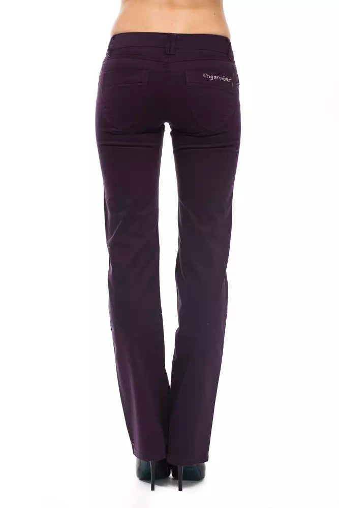 Ungaro Fever Purple Cotton Women Pants Ungaro Fever