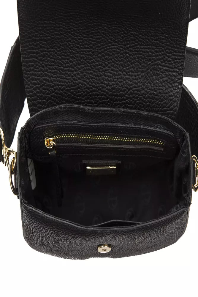 Pompei Donatella Black Leather Women Crossbody Bag Pompei Donatella