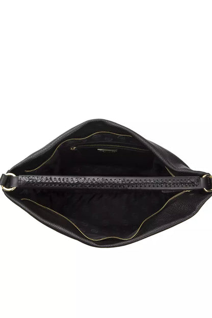 Pompei Donatella Black Leather Women Shoulder Bag Pompei Donatella