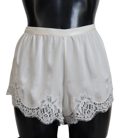 Dolce & Gabbana Elegant White Lace Lingerie Shorts Dolce & Gabbana