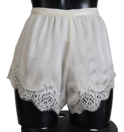 Dolce & Gabbana Elegant White Lace Lingerie Shorts Dolce & Gabbana