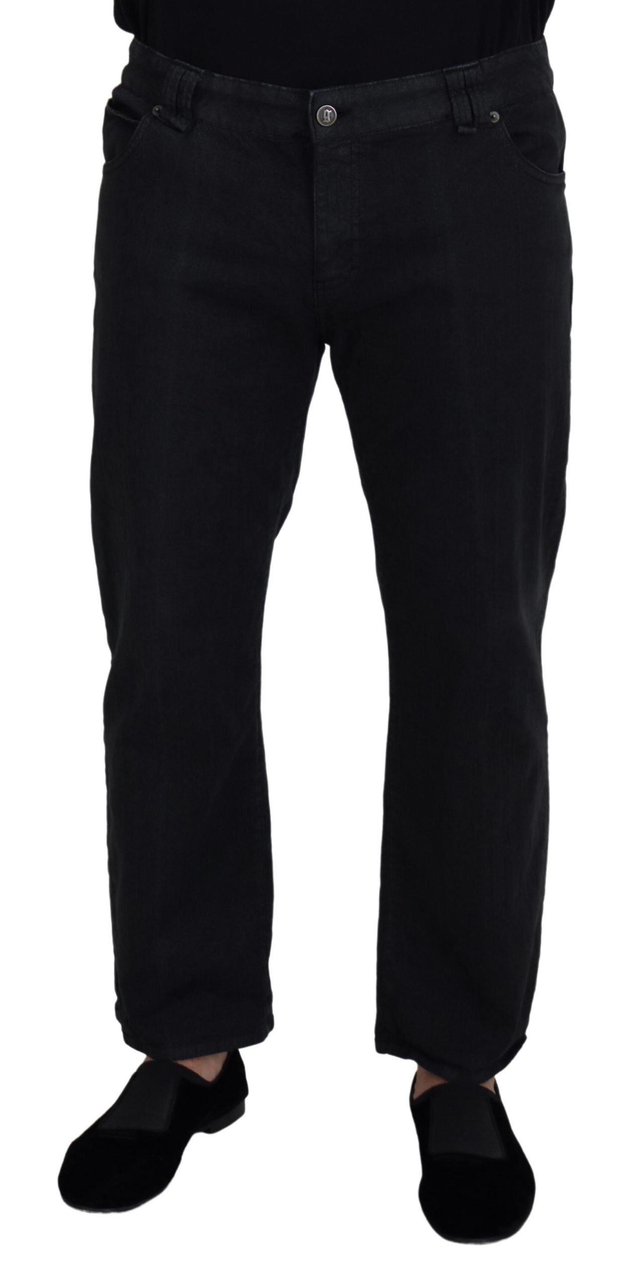 John Galliano Elegant Black Mainline Cotton Jeans John Galliano