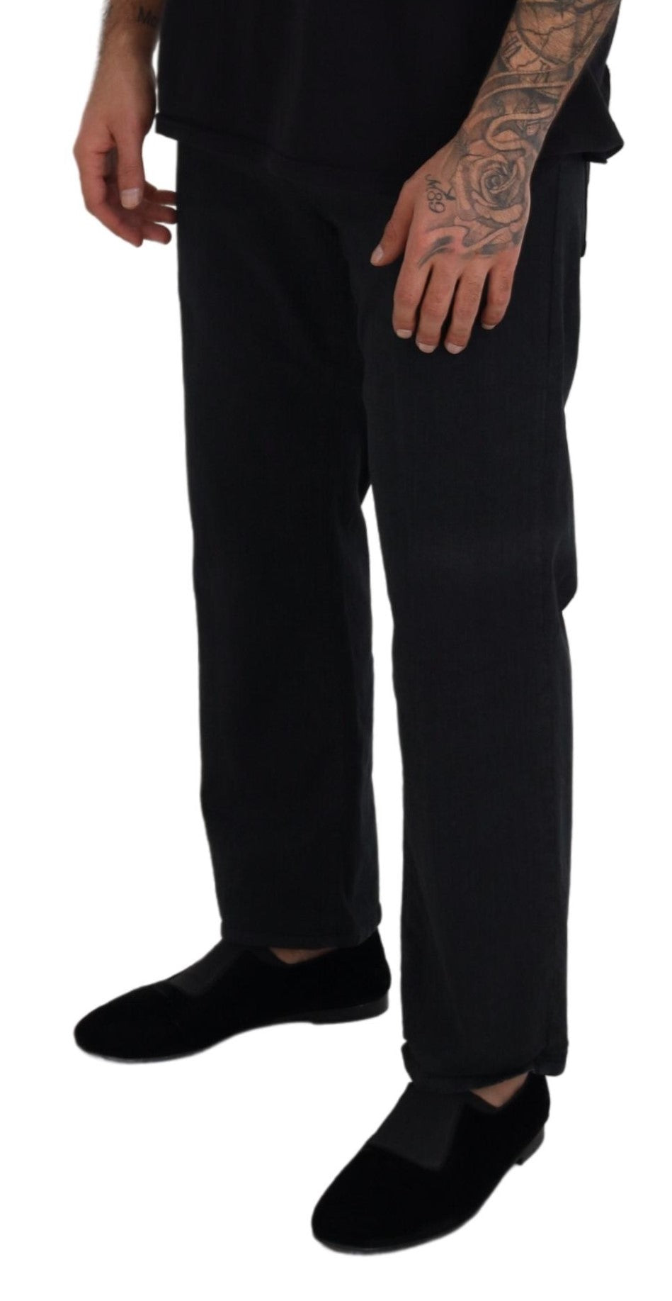 John Galliano Elegant Black Mainline Cotton Jeans John Galliano