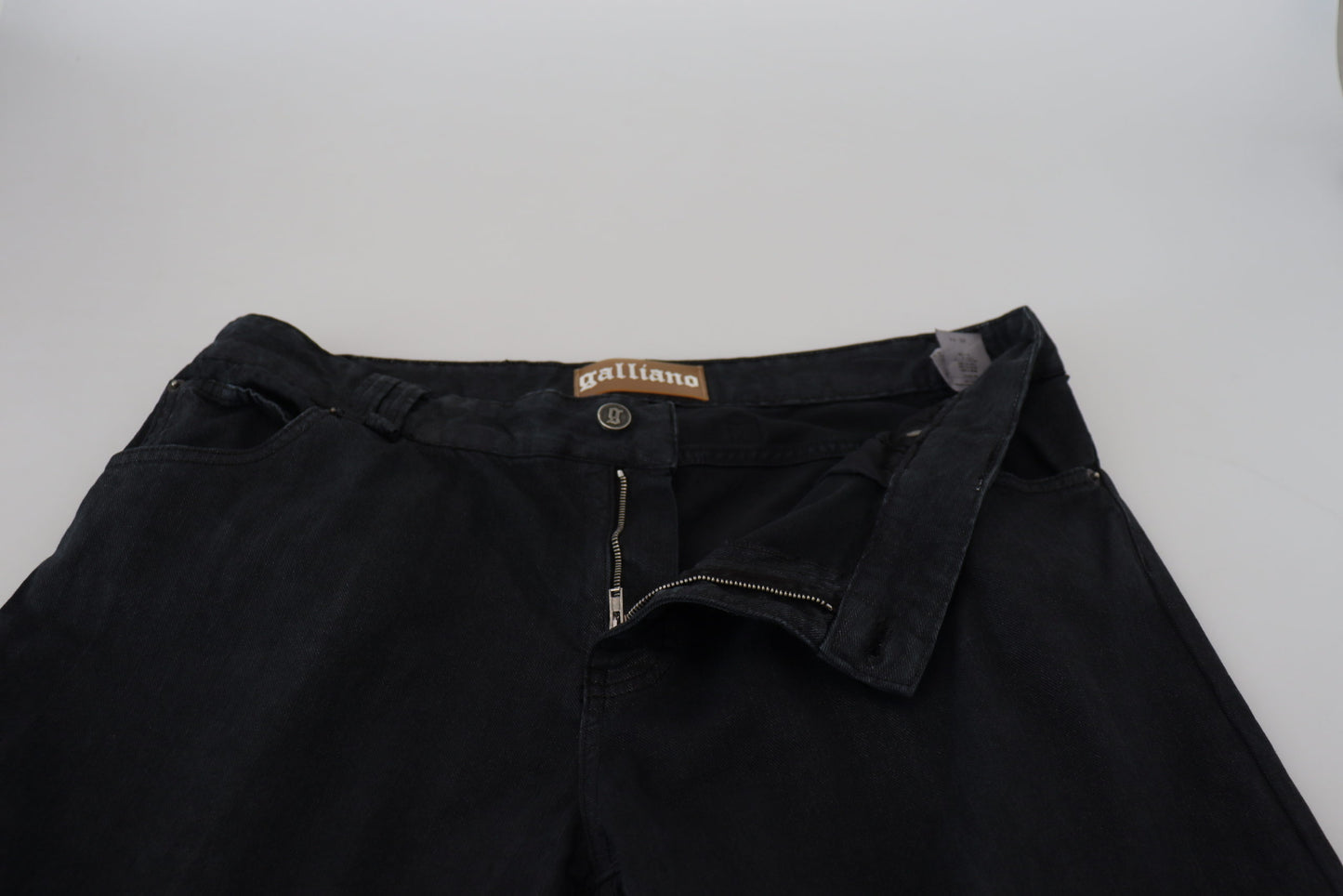 John Galliano Elegant Black Mainline Cotton Jeans John Galliano