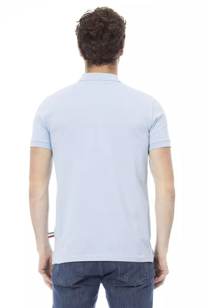 Baldinini Trend Light Blue Cotton Men Polo Baldinini Trend