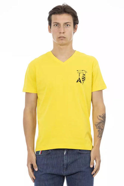 Trussardi Action Yellow Cotton Men T-Shirt Trussardi Action