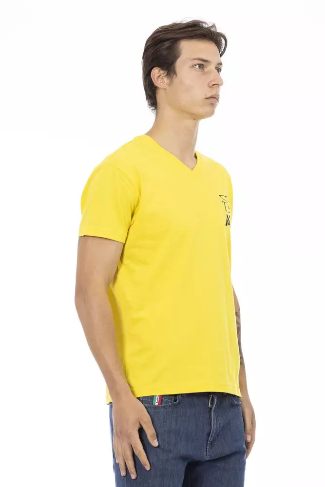 Trussardi Action Yellow Cotton Men T-Shirt Trussardi Action