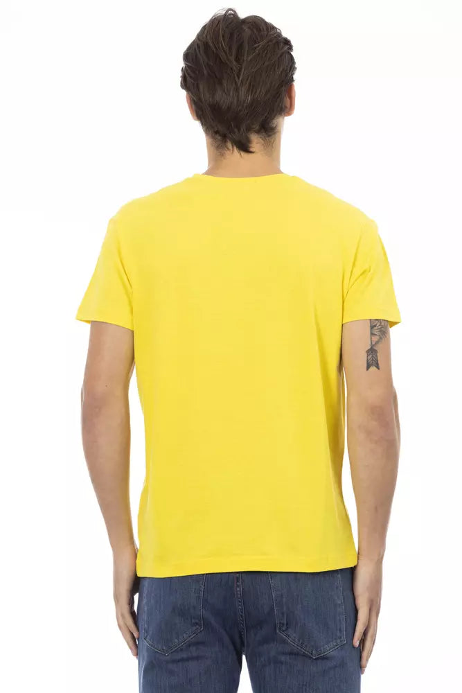 Trussardi Action Yellow Cotton Men T-Shirt Trussardi Action