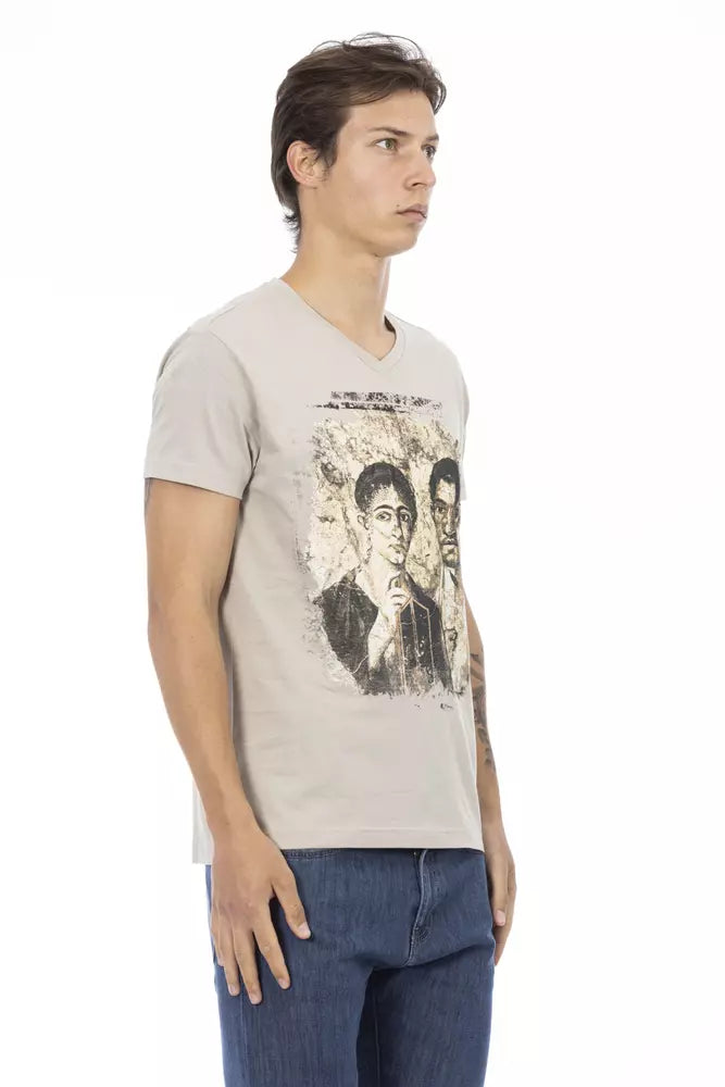 Trussardi Action Beige Cotton Men T-Shirt Trussardi Action