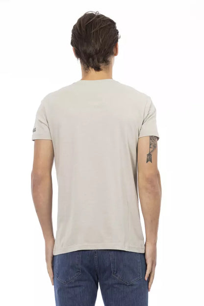 Trussardi Action Beige Cotton Men T-Shirt Trussardi Action