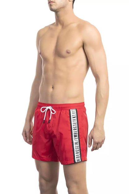 Bikkembergs Red Polyamide Men Swim Short Bikkembergs