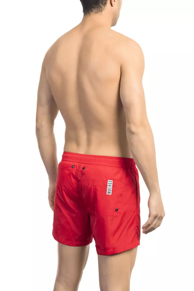 Bikkembergs Red Polyamide Men Swim Short Bikkembergs