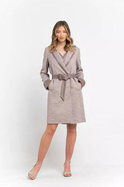 Trussardi Beige Cotton Women Coat Trussardi