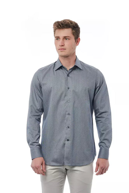 Bagutta Black Cotton Men Shirt Bagutta